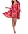 颜色: Red, Linea Donatella | Women's 2-Pc. Floral Satin Chemise & Robe Set