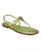 颜色: Medium Green, GUESS | Women's Rainey Logo Sqaure Toe T-Strap Flat Sandals