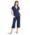 Eberjey | Gisele - The Cropped Pajama Set, 颜色Navy/Ivory