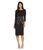 Adrianna Papell | Stretch Crepe Tie Front Dress with Contrast Tipping, 颜色Black Ivory