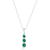 商品MAX + STONE | 14K White Gold 3-Stone Round Gemstone Journey Pendant Necklace with Cable Chain颜色created emerald