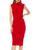 ALEXIA ADMOR | Ruched Bodycon Midi Dress, 颜色RED