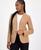 颜色: Dark Caramel, Bar III | Women's Bi-Stretch Collarless Open-Front Blazer, Created for Macy's