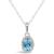 颜色: Blue Topaz, Macy's | Gemstone and Diamond Accent Pendant Necklace in Sterling Silver