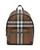 color Dark Birch Brown, Burberry | Check & Leather Backpack