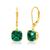 商品第3个颜色created emerald, MAX + STONE | 14k Solid Yellow Gold Gemstone Dangle Leverback Earrings (8mm)
