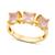 商品第2个颜色rose quartz, Paige Novick | 14K Yellow Gold 3 Stone Square Cut 5mm Gemstone Ring
