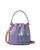 color Dark Lotus/Brass, Tory Burch | T Monogram Patent Embossed Bucket Bag