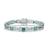 颜色: emerald green, Genevive | Sterling Silver White Gold Plated with Colored Cubic Zirconia Tennis Bracelet