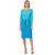 Adrianna Papell | Women's Colorblocked Tie-Waist Midi Dress, 颜色Cerulean/Azure