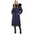 颜色: Galaxy, Tahari | Tahari Nellie Long Coat for Women-Insulated Jacket with Removable Faux Fur Trim