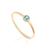 颜色: march, MAXCOLOR | 14K Gold Vermeil Birthstone 3MM Cubic Zirconia Solitaire Ring