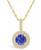 颜色: Gold, Macy's | Tanzanite (1-3/8 Ct. t.w.) and Diamond (3/8 Ct. t.w.) Halo Pendant Necklace