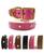 颜色: Bright Pink, Bonne et Filou | Crystal-Studded Plain Leather Dog Collar