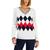 商品Tommy Hilfiger | Women's Cotton Argyle V-Neck Sweater颜色Ivory