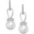 商品Charter Club | Imitation Pearl and Pavé Drop Earrings, Created for Macy's颜色Silver