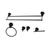 商品第1个颜色Matte Black, Kingston Brass | Concord Dual-Towel Bar 5-Pc. Bathroom Accessory Set