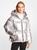 商品Michael Kors | Metallic Ciré Logo Tape Puffer Jacket颜色SILVER