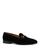 商品Gucci | Men's Velvet Horsebit Loafers颜色Black