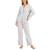 商品Charter Club | Printed Cotton Flannel Pajama Set, Created for Macy's颜色Winter White Grey Check