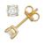 商品第2个颜色Yellow Gold/Silver, Macy's | Diamond Stud Earrings (1/5 ct. t.w.) in Sterling Silver, 14K Gold or Rose Gold over Sterling Silver
