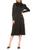 ALEXIA ADMOR | Denni Draped Fit & Flare Satin Dress, 颜色BLACK