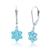 颜色: swiss blue topaz silver, MAX + STONE | 14k White or Yellow Gold Gemstone Flower Dangle Leverback Earrings