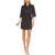 color Black, Flora Nikrooz | Kit Heart Lace Matte Charmeuse Wrap Robe
