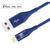 color Blue, LAX Gadgets | Apple MFi Certified Braided Nylon Lightning Slim Cable for iPhone, iPad, Airpods 10FT