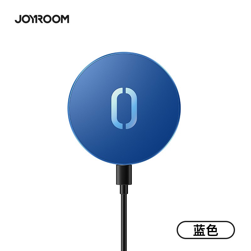 商品第1个颜色蓝色, JOYROOM | 机乐堂 JR-A28磁吸无线充15W充电器Magsafe超薄款磁吸精准充电指示灯 蓝色
