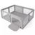 颜色: Grey, Costway | Toddler Playpen Extra Large Activity Center Safety Play Yard w/ Gate