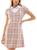 Planet Gold | Juniors Womens Plaid Mini Shirtdress, 颜色silver pink