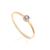 颜色: june, MAXCOLOR | 14K Gold Vermeil Birthstone 3MM Cubic Zirconia Solitaire Ring