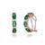 颜色: green, Genevive | 18k Rose Gold Plated with Emerald & DIamond Cubic Zirconia Half Hoop Earrings in Sterling Silver