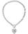 颜色: Silver, GUESS | My Sparkly Valentine Logo Heart Pendant 17” Toggle Necklace