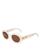 商品Celine | Triomphe Oval Sunglasses, 52mm颜色Ivory/Brown Solid