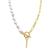 ADORNIA | 14k Gold-Plated Paperclip Chain & Mother-of-Pearl Initial F 17" Pendant Necklace, 颜色Letter I