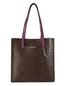 商品Calvin Klein | Anya Logo Leather Tote颜色BROWN