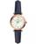 颜色: Navy, Fossil | Women's Carlie Mini Leather Strap Watch 28mm