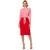 Adrianna Papell | Women's Colorblocked Tie-Waist Midi Dress, 颜色Pink/red