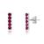 颜色: ruby, MAX + STONE | 14k White Gold Small 2mm Gemstone Bar Stud Earrings with Push Backs