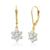 颜色: created opal, MAX + STONE | 14k White or Yellow Gold Gemstone Flower Dangle Leverback Earrings