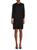 商品Karl Lagerfeld Paris | Fringe Button Sweater Dress颜色BLACK