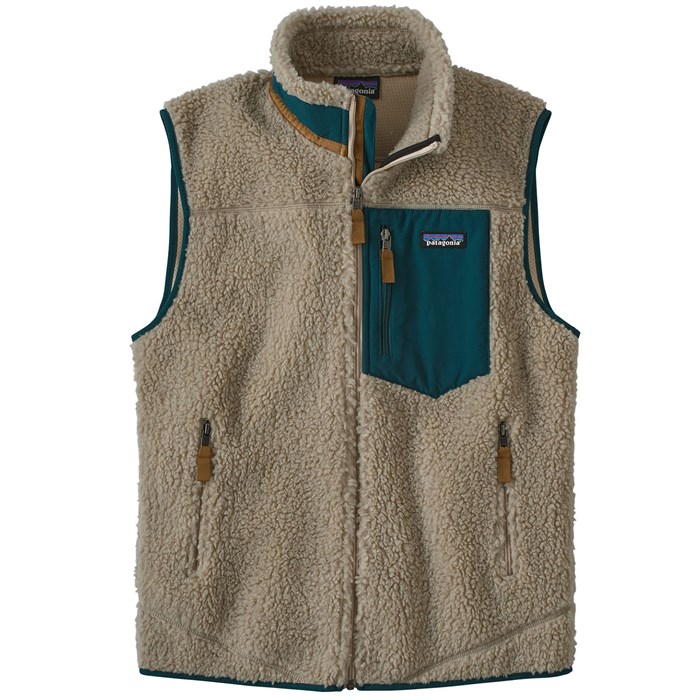 商品Patagonia | 男款复古Retro-X羊羔绒背心| Men's Classic Retro-X® Vest颜色Pelican w​/Dark Borealis Green