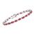 颜色: 8.25 in, Ross-Simons | Ross-Simons Ruby Bracelet With Diamond Accents in Sterling Silver