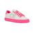 color White, Pink, Calvin Klein | Women's Cizzo Low Top Lace-Up Logo Sneakers