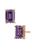 颜色: purple, Savvy Cie Jewels | VERMEIL DECEMBER BLUE TOPAZ EMERALD CUT CZ BIRTHSTONE STUD IN BOX