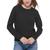 color Black, Calvin Klein | MONOGRAM LOGO EMBROIDERY AT THE NECKLINE LONG SLEEVE CREW