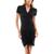 Planet Gold | Planet Gold Womens Juniors Knit Ruched Bodycon Dress, 颜色Black Beauty
