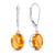 颜色: citrine, MAX + STONE | 14K White Gold 8X10mm Oval Gemstone Dangle Earrings